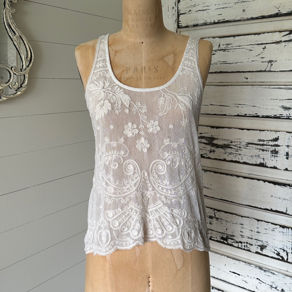 Polo Ralph Lauren mesh and embroidered tank